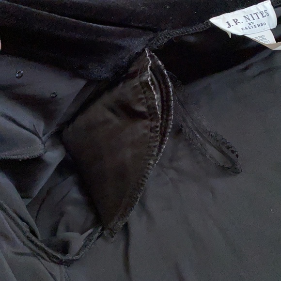 {VTG} J.R. Nites by Caliendo | Long Velvet Velour Open Front Cardigan Jacket (S) - Picture 10 of 16